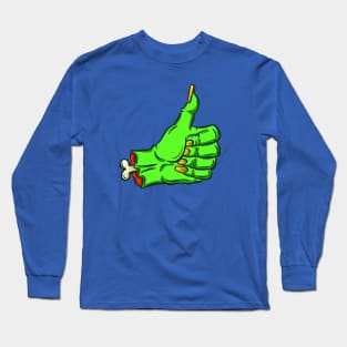 Thumbs Up Zombie Undead Cut off Hand Cartoon Long Sleeve T-Shirt